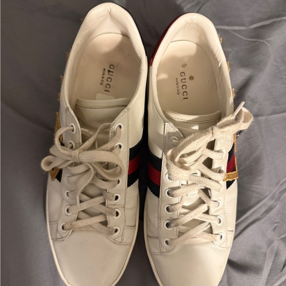 Women's White and Gold Loved Sneakers - Picture 3 of 7